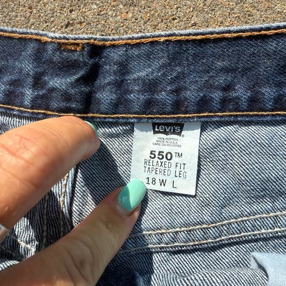 Vintage Y2K Levi's 550 Relaxed Fit Tapered Leg Blue Mom Jeans Ladies 18 W L - Picture 6 of 13